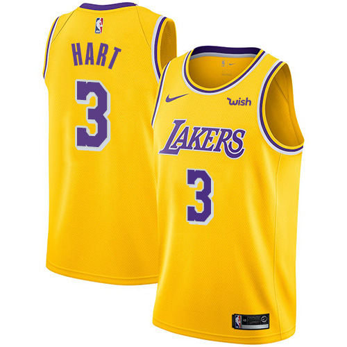 Los Angeles Lakers #3 Josh Hart Gold Swingman Icon Edition Jersey Mens