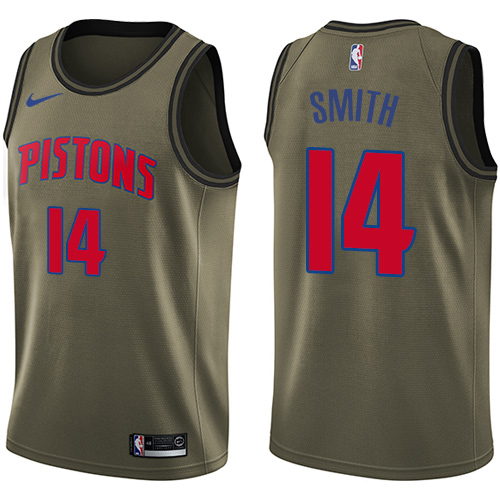 Detroit Pistons #14 Ish Smith Green Salute to Service Youth Swingman Jersey Youth