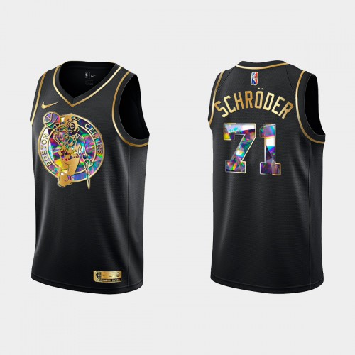Boston Boston Celtics #71 Dennis Schroder Mens Golden Edition Diamond Logo 2021/22 Swingman Jersey - Black Mens