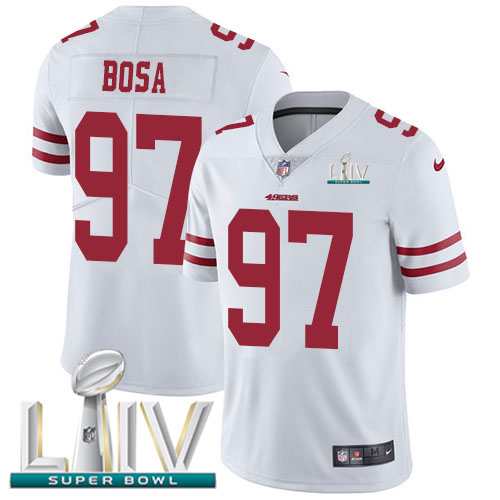 49ers #97 Nick Bosa White Super Bowl LIV 2020 Youth Stitched Vapor Untouchable Limited Jersey