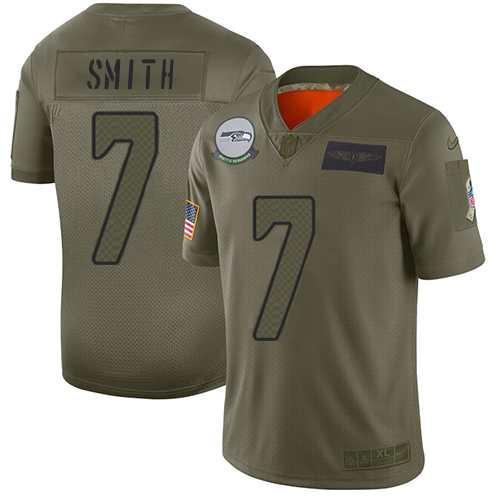 Seahawks #7 Geno Smith Camo Youth Stitched Limited 2019 Salute To Service Jersey