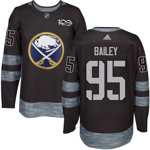 Adidas Buffalo Sabres #95 Justin Bailey Black 1917-2017 100th Anniversary Stitched Jersey Men's