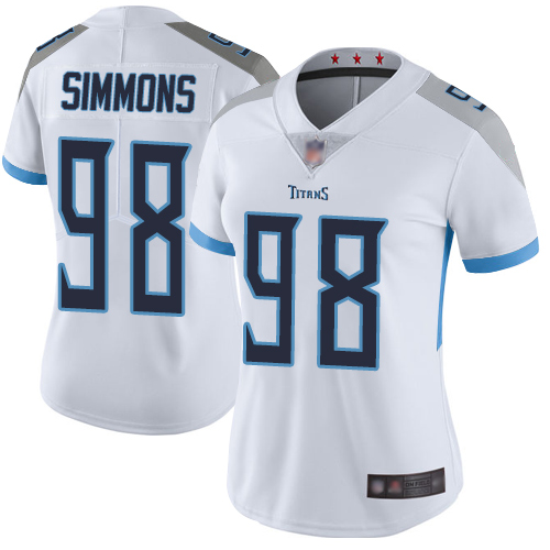 Titans #98 Jeffery Simmons White Women's Stitched Vapor Untouchable Limited Jersey