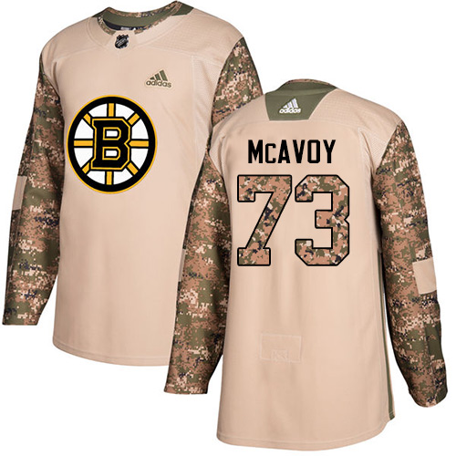 Adidas Boston Bruins #73 Charlie McAvoy Camo Authentic 2017 Veterans Day Youth Stitched Jersey Youth