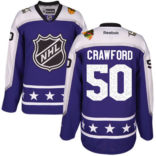 Chicago Blackhawks #50 Corey Crawford Purple 2017 All-Star Central Division Stitched Jersey Men's