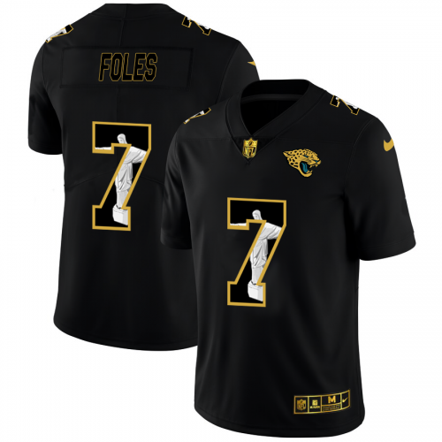 Jacksonville Jacksonville Jaguars #7 Nick Foles Men's Carbon Black Vapor Cristo Redentor Limited Jersey Men's