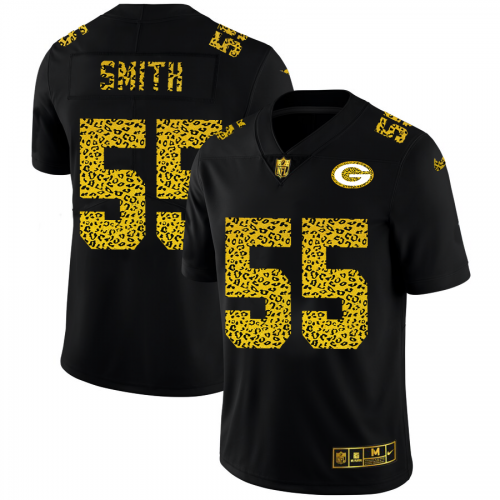Green Bay Green Bay Packers #55 Za'Darius Smith Men's Leopard Print Fashion Vapor Limited Jersey Black Men's