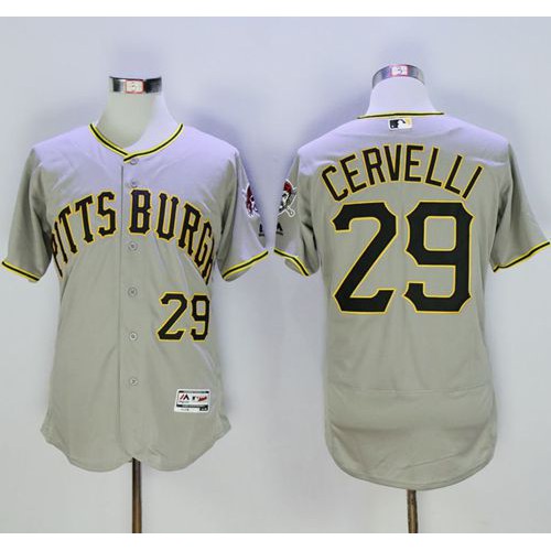 Pittsburgh Pirates #29 Francisco Cervelli Grey Flexbase Authentic Collection Stitched Jersey Men's