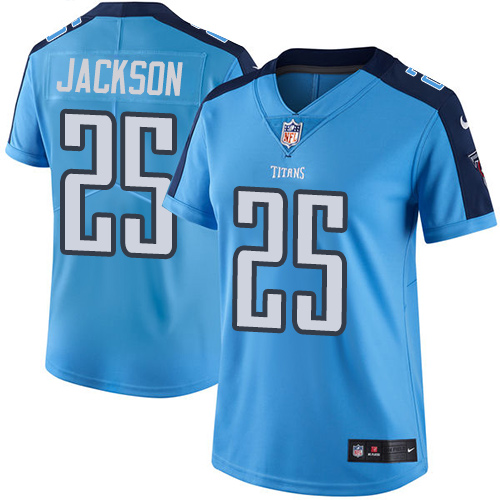 Tennessee Titans #25 Adoree' Jackson Light Blue Women's Stitched Limited Rush Jersey Womens