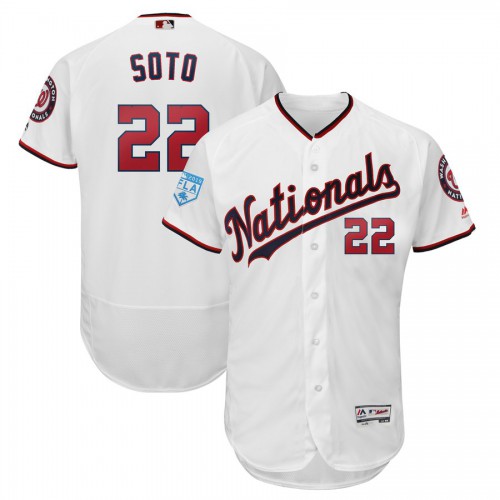 Washington Nationals #22 Juan Soto White 2019 Spring Training Flex Base Stitched Jersey Men's