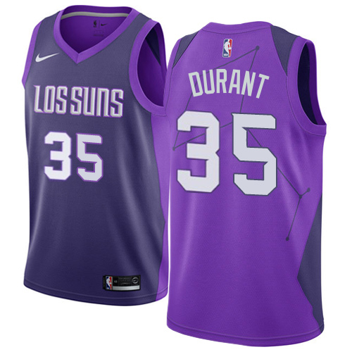 Suns #35 Kevin Durant Purple Swingman City Edition Jersey