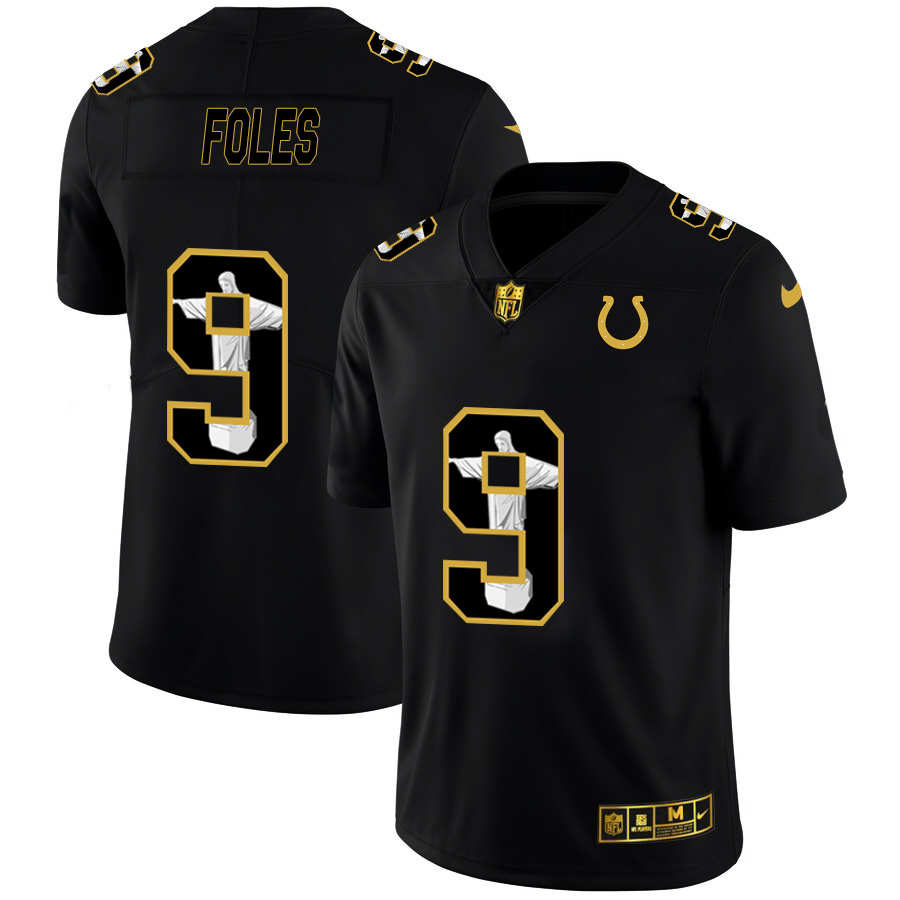 Indianapolis Colts #9 Nick Foles Men's Carbon Black Vapor Cristo Redentor Limited Jersey