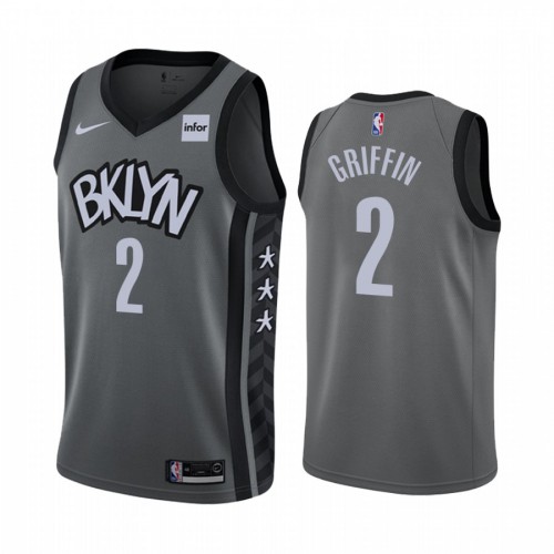 Brooklyn Nets #2 Blake Griffin Gray Swingman Statement Edition Jersey Mens