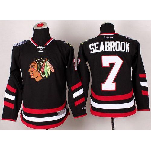 Chicago Blackhawks #7 Brent Seabrook Black 2014 Stadium Series Stitched Youth Jersey Youth