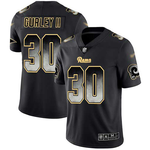 Los Angeles Rams #30 Todd Gurley II Black Men's Stitched Vapor Untouchable Limited Smoke Fashion Jersey Men's