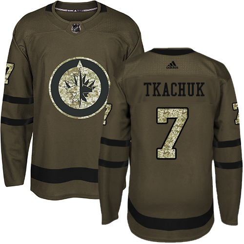 Adidas Winnipeg Jets #7 Keith Tkachuk Green Salute to Service Stitched Jersey Men's