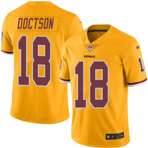 Washington Commanders #18 Josh Doctson Gold Men's Stitched Limited Rush Jersey Men's
