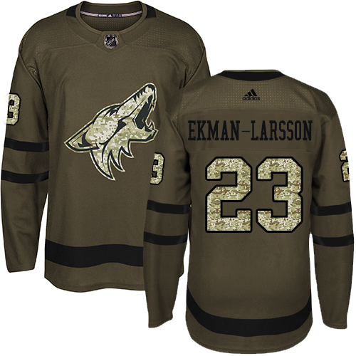 Adidas Arizona Coyotes #23 Oliver Ekman-Larsson Green Salute to Service Stitched Youth Jersey Youth