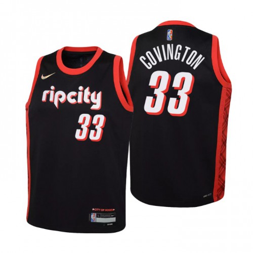 Portland Trail Portland Trail Blazers #33 Robert Covington Youth Black 2021/22 Swingman Jersey - City Edition Youth