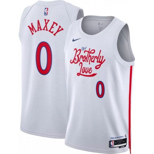Philadelphia Philadelphia 76ers #0 Tyrese Maxey Unisex White 2022-23 Swingman Jersey - City Edition Mens