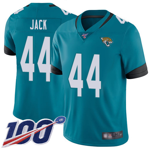 Jacksonville Jaguars #44 Myles Jack Teal Green Alternate Men's Stitched 100th Season Vapor Limited Jersey Men's