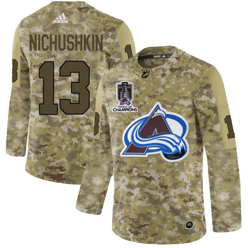 Adidas Colorado Avalanche #13 Valeri Nichushkin Camo 2022 Stanley Cup Champions Authentic Stitched Jersey Men's