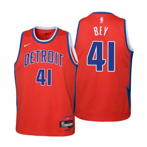 Detroit Detroit Pistons #41 Saddiq Bey Youth Red 2021/22 Swingman Jersey - City Edition Youth