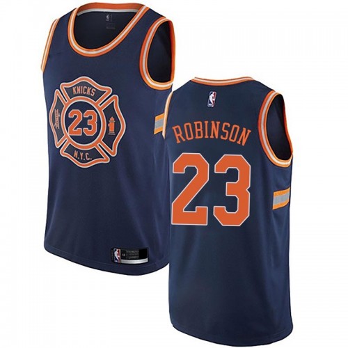 New York Knicks #23 Mitchell Robinson Navy Womens Swingman City Edition Jersey Womens