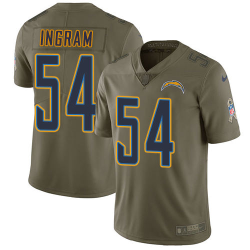 Los Angeles Chargers #54 Melvin Ingram Olive Youth Stitched Limited 2017 Salute to Service Jersey Youth
