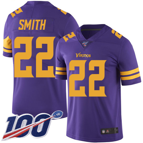 Vikings #22 Harrison Smith Purple Youth Stitched Limited Rush 100th Season Jersey
