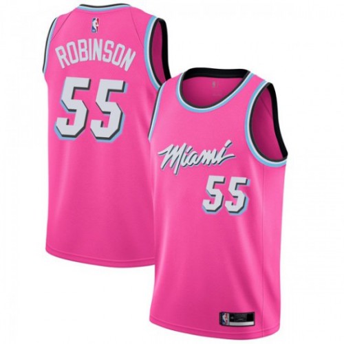 Miami Heat #55 Duncan Robinson Pink Youth Swingman Earned Edition Jersey Youth