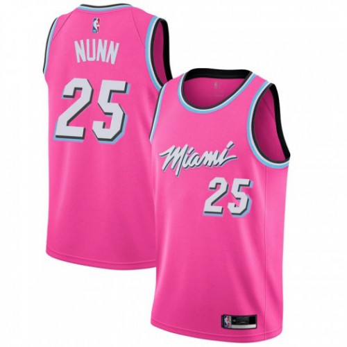 Miami Heat #25 Kendrick Nunn Pink Swingman Earned Edition Jersey Mens