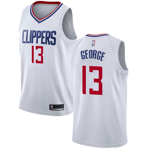 Los Angeles Clippers #13 Paul George White Swingman Association Edition Jersey Mens