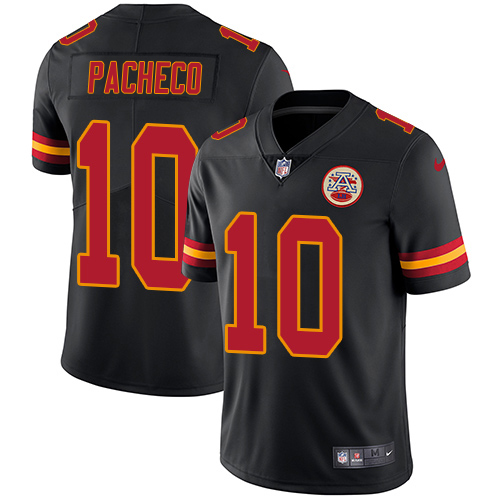 Chiefs #10 Isiah Pacheco Black Men's Stitched Limited Rush Jersey
