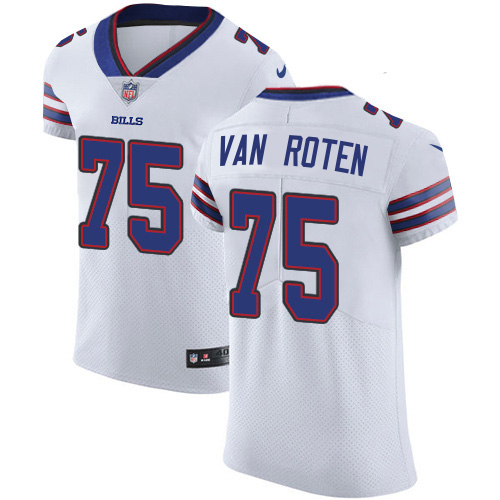 Bills #75 Greg Van Roten White Men's Stitched Vapor Untouchable Elite Jersey