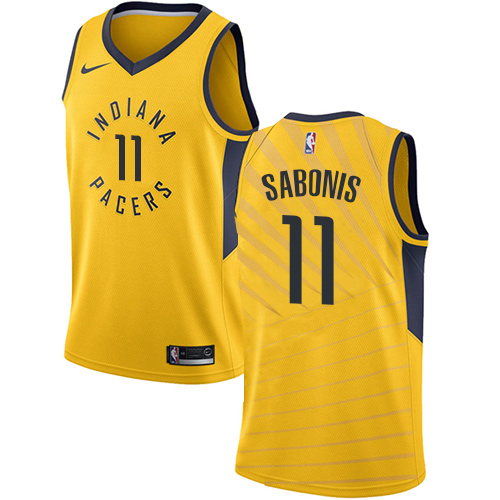 Indiana Pacers #11 Domantas Sabonis Gold Womens Swingman Statement Edition Jersey Womens