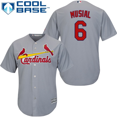 St.Louis Cardinals #6 Stan Musial Grey Cool Base Stitched Youth Jersey Youth