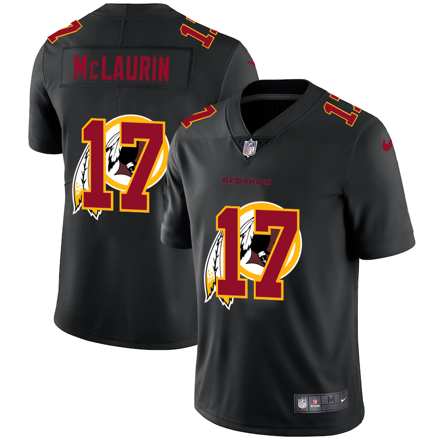 Washington Commanders #17 Terry McLaurin Men's Team Logo Dual Overlap Limited Jersey Black