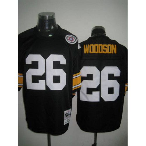 Mitchell And Ness Pittsburgh Steelers #26 Rod Woodson Black Stitched Throwback Jersey Men's