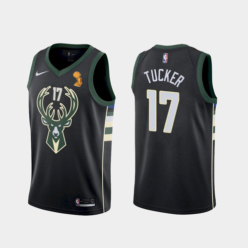 Milwaukee Bucks #17 P.J. Tucker Womens 2021 Finals Champions Swingman Statement Edition Jersey Black Womens