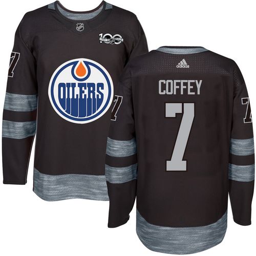 Adidas Edmonton Oilers #7 Paul Coffey Black 1917-2017 100th Anniversary Stitched Jersey Men's