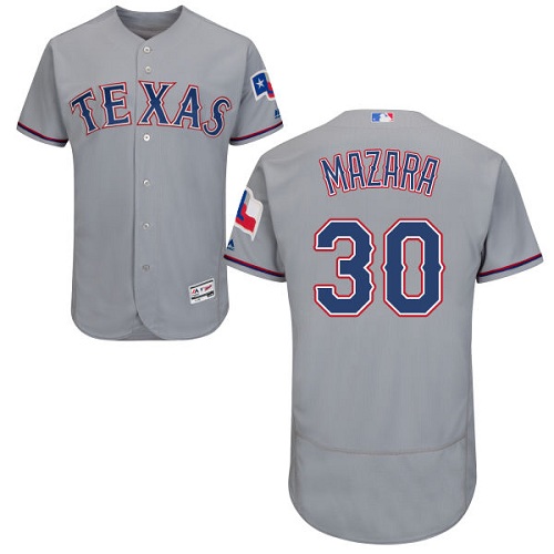 Texas Rangers #30 Nomar Mazara Grey Flexbase Authentic Collection Stitched Jersey Men's