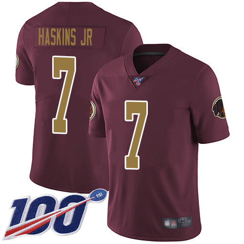 Washington Commanders #7 Dwayne Haskins Jr Burgundy Red Alternate Youth Stitched 100th Season Vapor Limited Jersey Youth