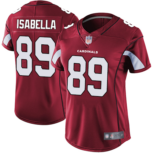 Arizona Cardinals #89 Andy Isabella Red Team Color Women's Stitched Vapor Untouchable Limited Jersey Womens