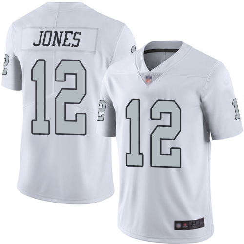 Las Vegas Raiders #12 Zay Jones White Men's Stitched Limited Rush Jersey Men's