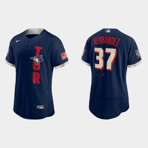 Toronto Toronto Blue Jays #37 Teoscar Hernandez 2021 All Star Game Authentic Navy Jersey Men's