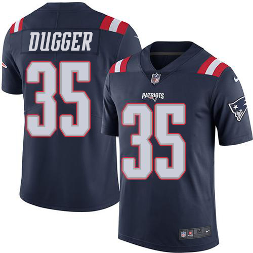 New England Patriots #35 Kyle Dugger Navy Blue Youth Stitched Limited Rush Jersey Youth