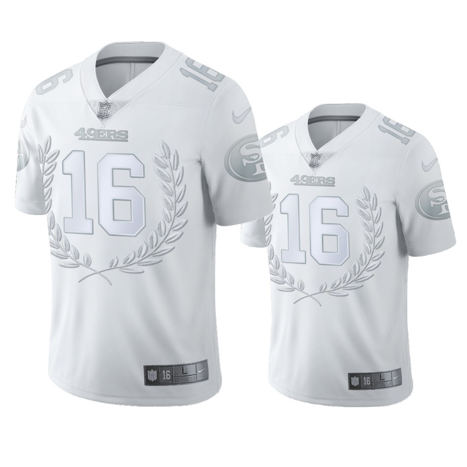 San Francisco 49ers #16 Joe Montana Men''S Platinum MVP Limited Edition Jersey