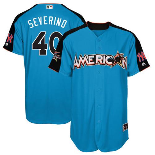 New York Yankees #40 Luis Severino Blue 2017 All-Star American League Stitched Youth Jersey Youth