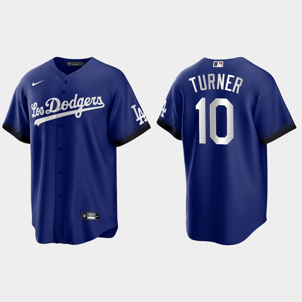 Los Angeles Dodgers #10 Justin Turner Men's 2021 City Connect Game Jersey Royal